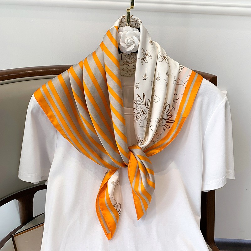 Khăn Choàng Lụa Nhân Tạo Dáng Vuông In Họa Tiết Sang Trọng Thời Trang Cho Nữ 70CM (27.55inch) WJ1026-131