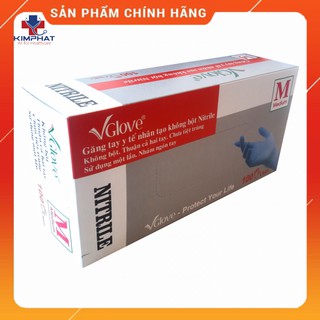 Găng Tay Vglove Nitrile Không Bột, Chống Hoá Chất [Hộp 100 Chiếc]