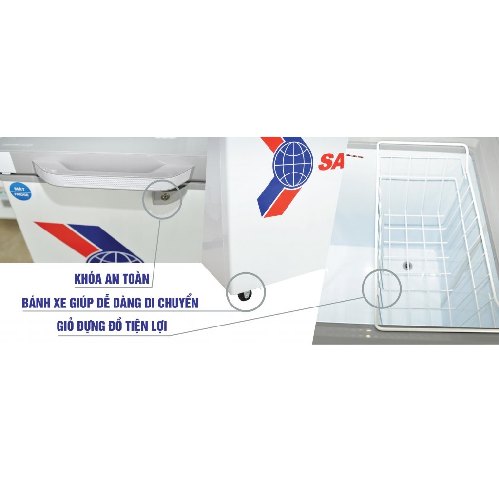 Tủ đông Inverter SANAKY 195 lít VH-2599W3 - 1 NGĂN ĐÔNG 1 NGĂN MÁT, DÀN LẠNH ĐỒNG, MIỄN PHÍ GIAO HÀNG HCM.