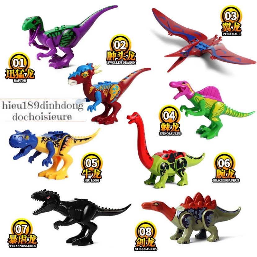 Lắp ráp xếp hình Lego Jurassic World Dinosaur 1170 : Khủng long kèm người mini (ảnh thật)