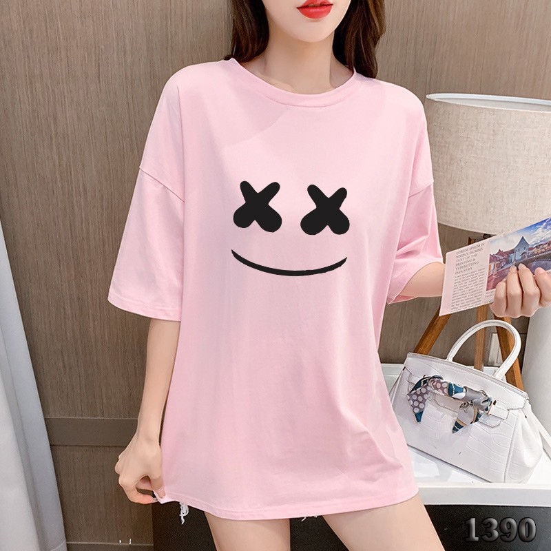 ÁO THUN NAM NỮ UNISEX TAY LỠ MẶT CƯỜI FORM RỘNG THOẢI MÁI PHONG CÁCH ULZZANG