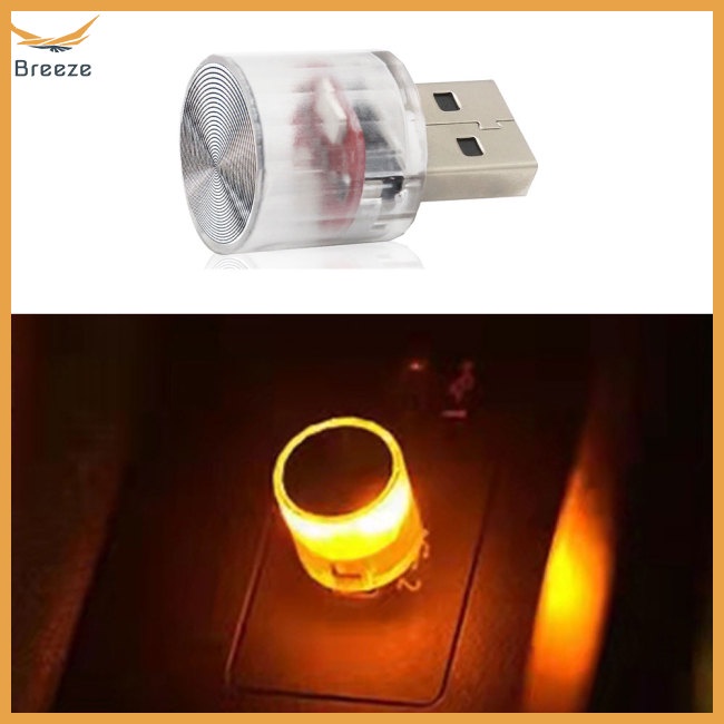 breeze Portable Car Interior Usb Night Light Mini In-line Led Atmosphere Decorative Lamp