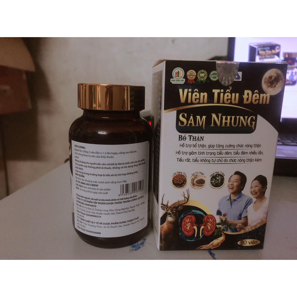 Viên Tiểu Đêm Sâm Nhung Bổ Thận,Giúp Bổ Thận, Giảm Tiểu Đêm, Tiểu Rắt, Tiểu Không Tự Chủ ( hộp 30 viên )