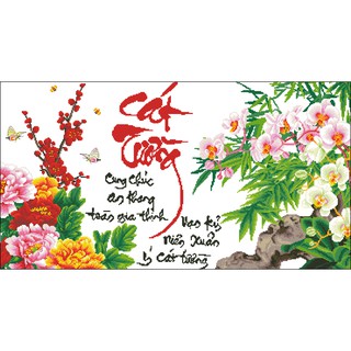 Tranh Thêu Chữ Thập Cát Tường 4