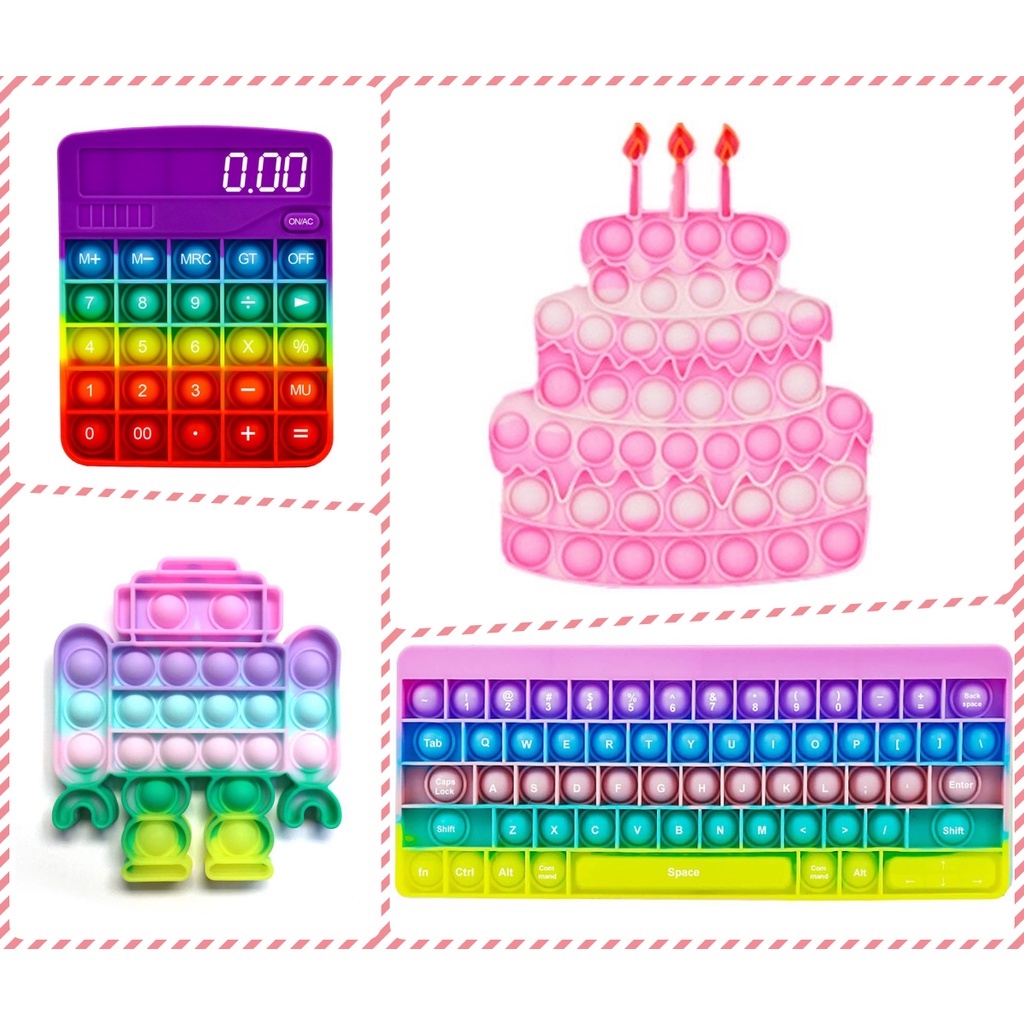 - Đồ Chơi Pop It Hình Bàn Phím, Máy Tính, Bánh Sinh Nhật, Robot