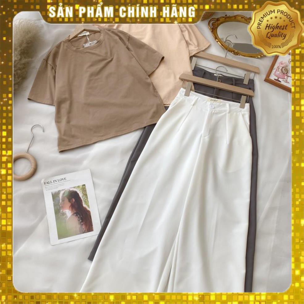 [MÃ XIA FREEHIP] SET ÁO THUN VÀ QUẦN SUÔNG - CHẤT LIỆU KAKI COTTON CAO CẤP - MÀU NÂU-NUDE- [THIẾT KẾ]