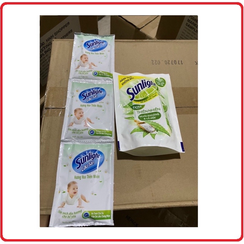 Combo 1 Túi Nước Rủa Chén SUNLIGHT 120g &amp; 3 Túi Nước Lau Sàn SUNLIGHT 50g ( Hàng Khuyến Mãi ) Tùy Chọn Ngẫu Nhiên