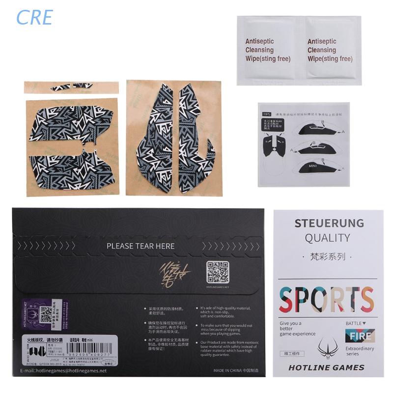 CRE  Hotline Games Mouse Skin Anti-Slip Grip Tape Self Adhesive Design Sweat Resistant Tape Pads for Razer Viper Mini Mouse