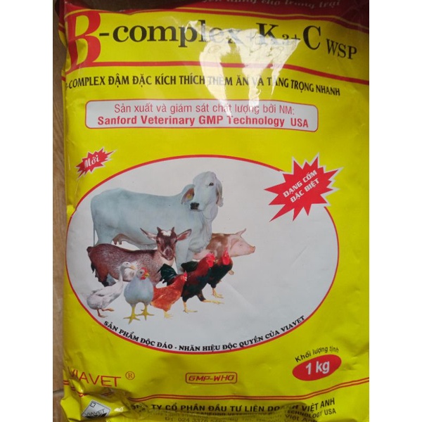 B.Complex +K+C 1kg:Bổ sung Vitamin, can xi, acid amin cho thú cưng