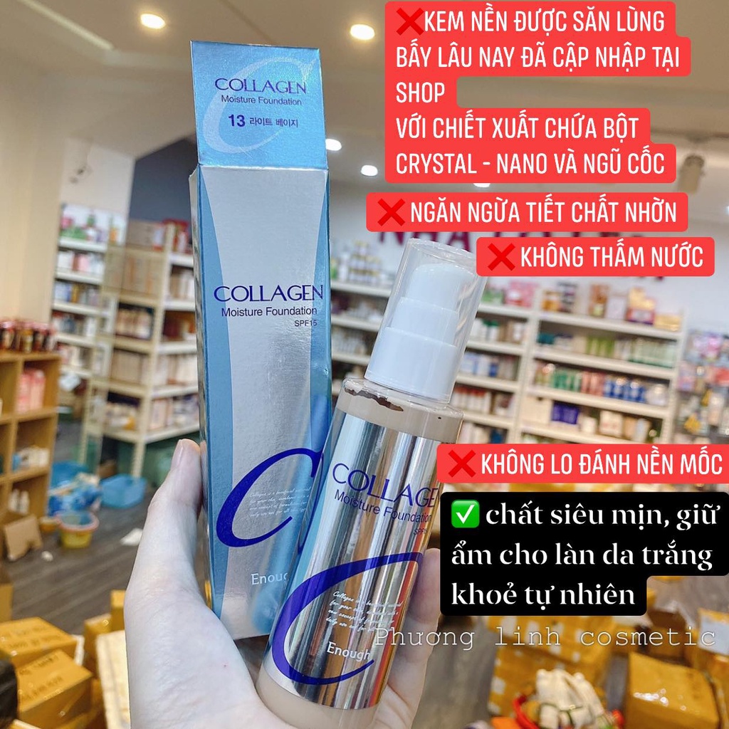 KEM NỀN CĂNG BÓNG DA COLLAGEN HYDRO MOISTURE ENOUGH 100ML CHÍNH HÃNG - 10523