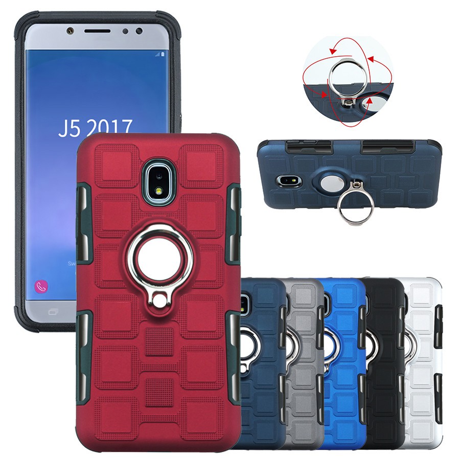 Samsung J2 Pro/J8/J6/J4 Plus 2018/J5 Pro J7 Pro 2017 Cube shape Ring mobile cell phone case