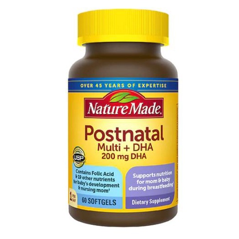 Vitamin cho phụ nữ sau sinh Postnatal Nature Made Hỗ trợ mẹ sau sinh 60 viên