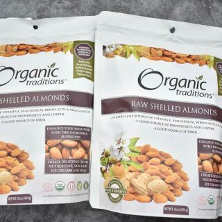 Hạnh nhân chưa hun trùng hữu cơ Organic Traditions