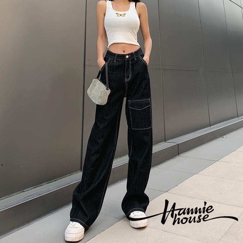 Quần Jeans Nữ Dài Lưng Cao Ống Rộng Thời Trang | BigBuy360 - bigbuy360.vn