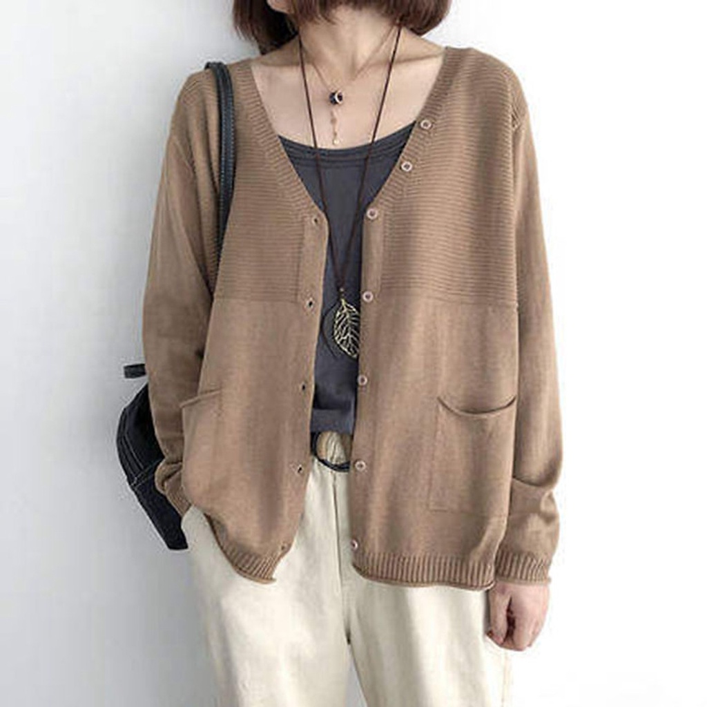 (TỔNG KHO LÂM ANH CHUYÊN SỈ) Áo cardigan len nữ form rộng phong cách Nhật Bản