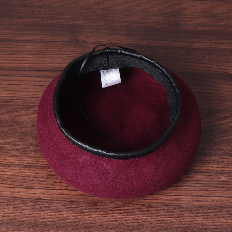 Mũ nồi da màu đen phong cách Hàn Quốc thời trang thu đông cho nữ