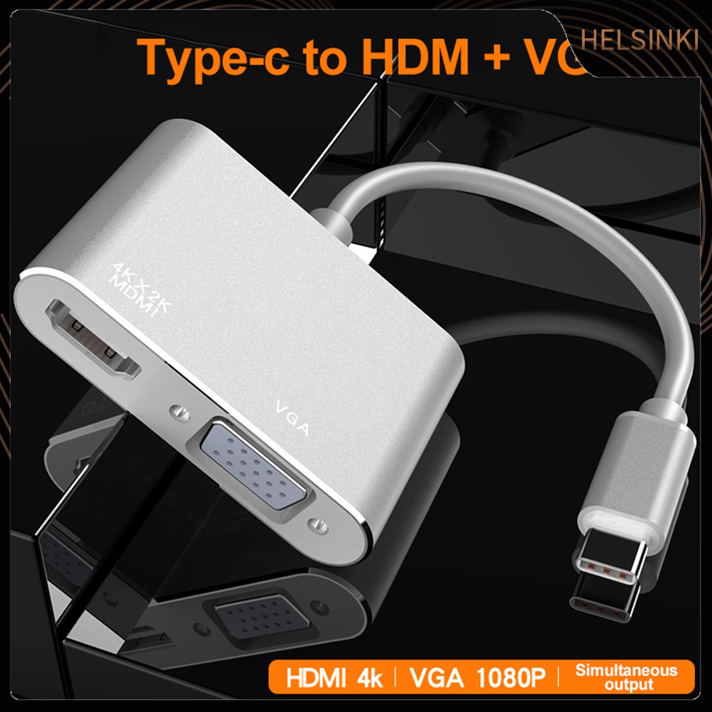 Dây Cáp Chuyển Đổi Usb 3.1 Type-c Sang 4kx2k Hdmi Vga Cho Macbook