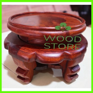Đế kê kỷ váy gỗ hương - kỷ váy gỗ kê tượng kê lọ hoa cao 15,18cm mặt 12,14,16,18,20,22,24,26,28,30