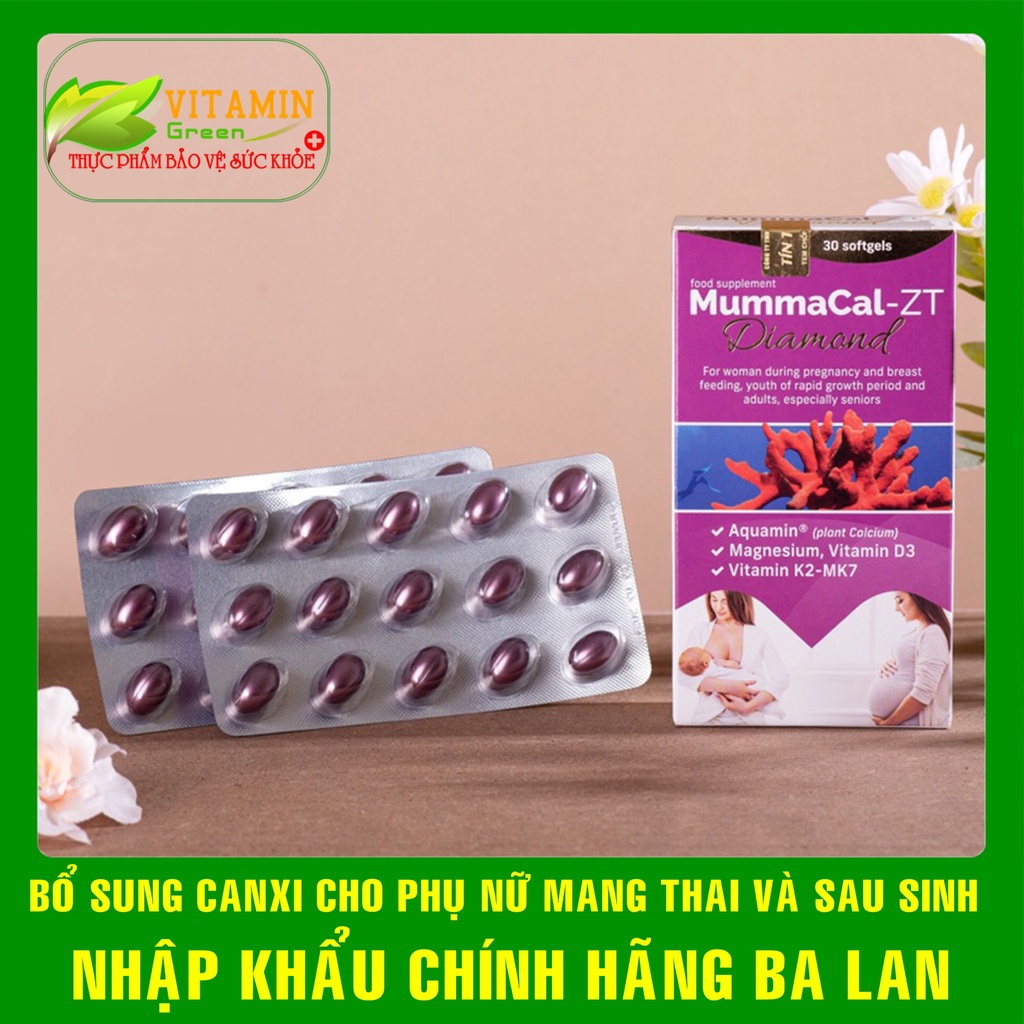 CANXI HỮU CƠ CHO BÀ BẦU VÀ SAU SINH MUMMACAL-ZT Diamond (Aquamin, vitamin D3, vitamin k2) | NHẬP KHẨU CHÍNH HÃNG BA LAN