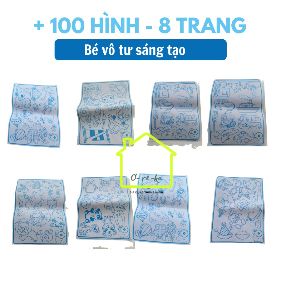 Tranh vẽ 3D tạo thành hình dán Stereo, đồ chơi phát triển trí tuệ cho bé với hơn 100 chủ đề - Oreka