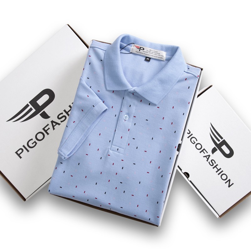 Áo thun nam cổ bẻ ngắn tay họa tiết khối vuông AHT30 PigoFashion nhiều màu chọn lựa | BigBuy360 - bigbuy360.vn