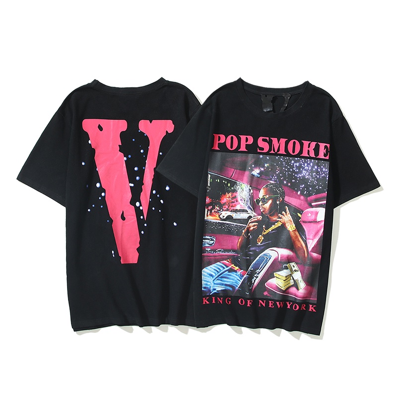 Áo Thun cotton Ngắn Tay In Họa Tiết Vlone Thời Trang Cho Nam Nữ