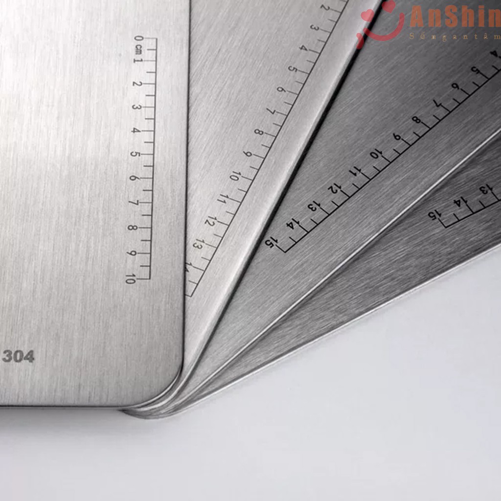 Size XL 46x30cm - thớt inox 304 Anshin - kháng khuẩn, chống nấm mốc, không han gỉ - thớt inox SUS304