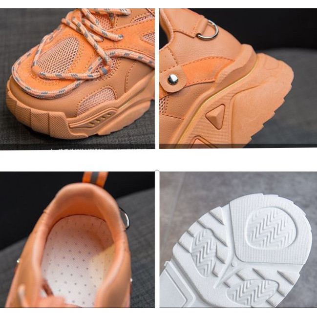 Giày thể thao nữ sneaker đế cao cá tính GN10 - cam