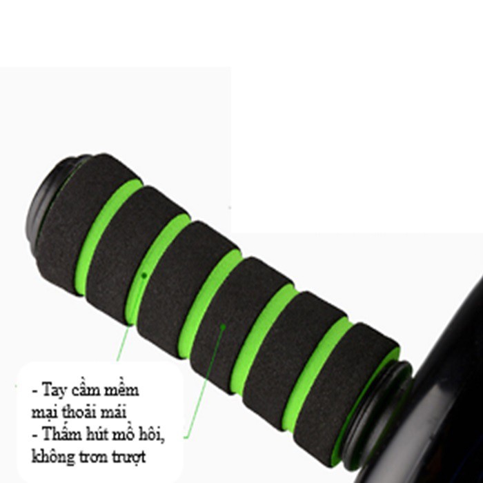 Con lăn tập cơ bụng 2 bánh xe màu xanh lá