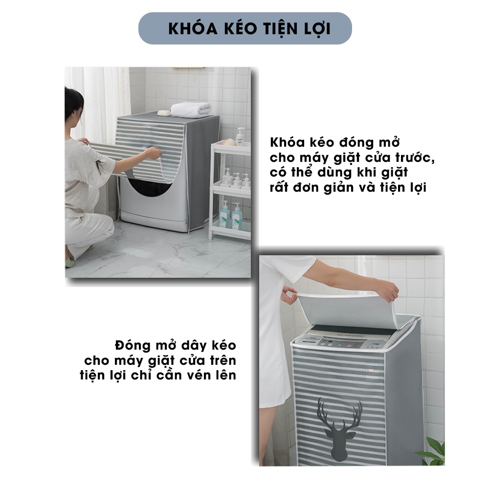 (CAO CẤP) Vỏ bọc - Áo trùm máy giặt cao cấp - giao họa tiết ngẫu nhiên ( chọn đúng loại khi đặt hàng)