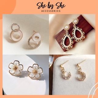 (Ảnh thật) Bông tai nữ đẹp đính đá mạ vàng nhiều mẫu SHEBYSHE - K23
