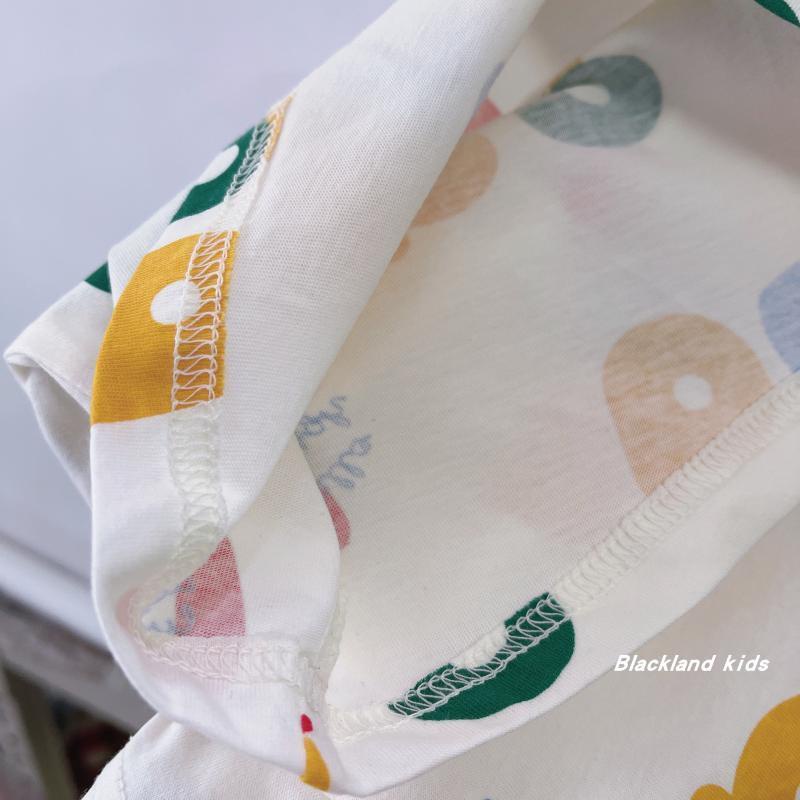 Áo Thun Cotton Tay Cộc In Chữ Hoạt Hình Phong Cách Nhật Hàn Dành Cho Bé Trai Gái 2022