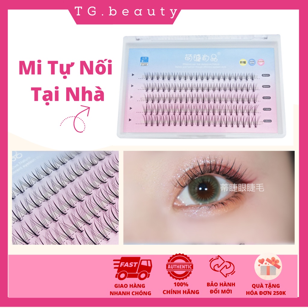 Hộp 100 Cụm Lông Mi Đủ Size Giả Nối Dài Tự Nhiên Dễ Sử Dụng Trang Điểm Cho Nữ