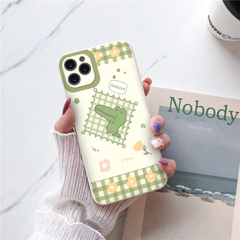 Ốp lưng Iphone Khủng long, Gà chibi ốp iphone 13promax 6 6plus 7 plus 8 x xr xsmax 11 promax 12 pro max 13pro cạnh vuông