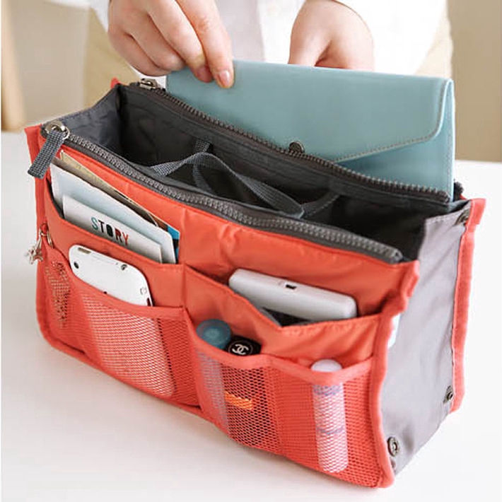 Multi-function travel cosmetic double zipper bag