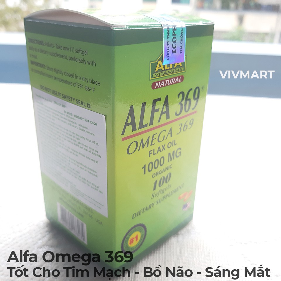 [GIÁ SỈ] ALFA OMEGA 369 MỸ - Bổ não, khỏe tim, Tăng cường thị lực, trí nhớ và làm đẹp da