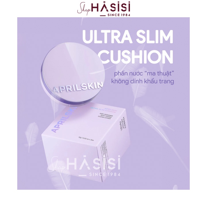 (TẶNG KÈM LÕI) Phấn Nước Che Khuyết Điểm  APRILSKIN - Ultra Slim Cushion SPF50+/PA+++ 15g x2