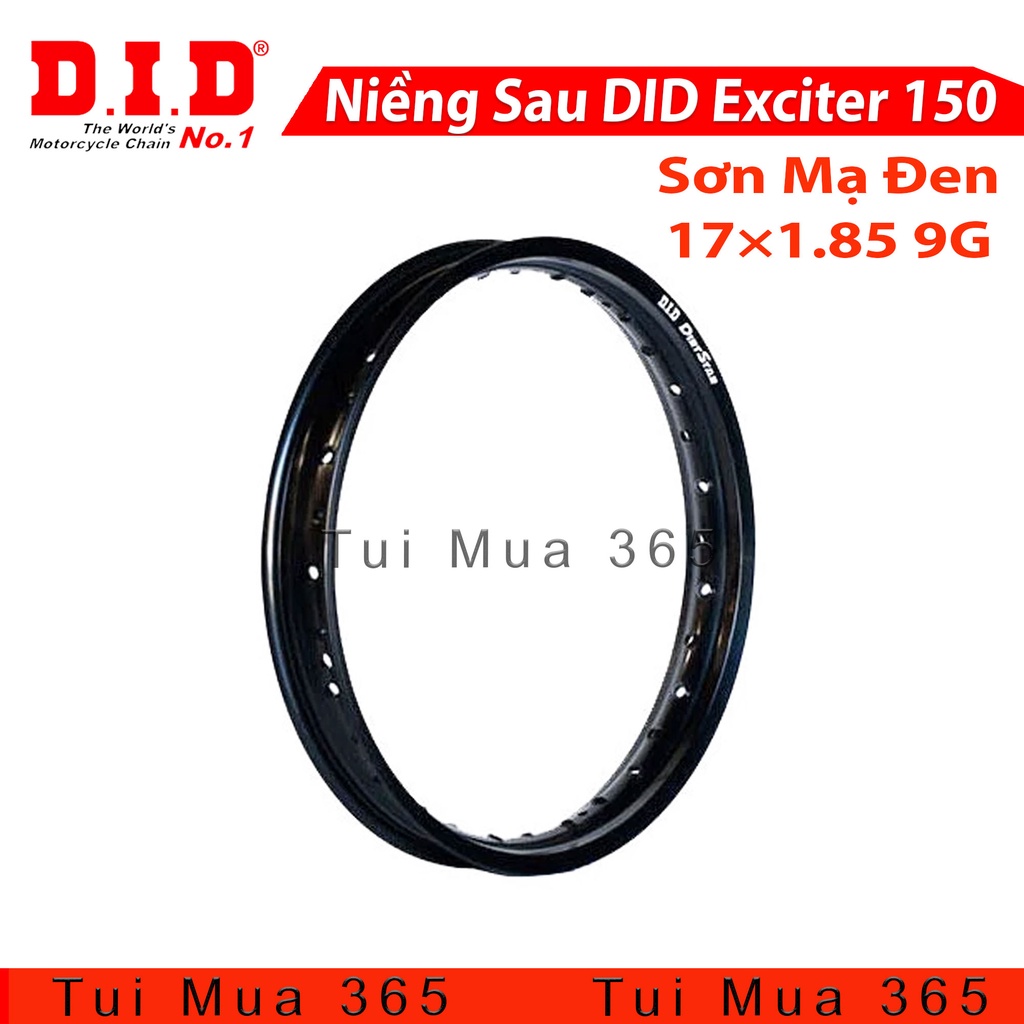 Vành/Niềng Sau DID EXCITER 150 17×1.85 9G (Sơn Mạ Đen)