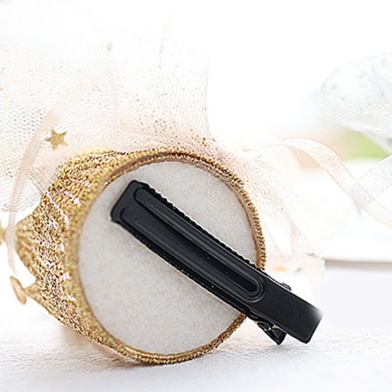 Kẹp Tóc Hình Vương Miện Mini Phối Ren Thời Trang