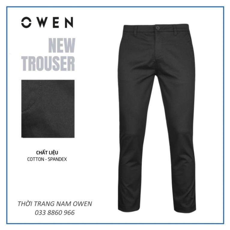 Sale Chính Hãng OWEN - Quần kaki Owen chất thô co dãn màu đen 22006 - Quần kaki nam hot 🌺 neww * ! %