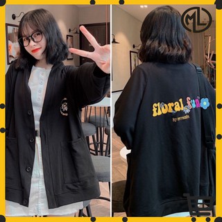 Áo khoác Cardigan Floral đen thêu hoa