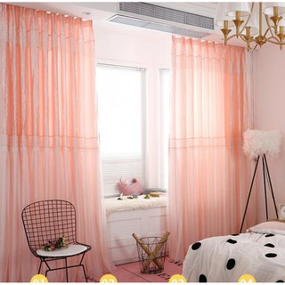 Rèm vải treo cửa cao cấp khổ cao 2.7m - rèm 2 lớp vải và lưới BBM005