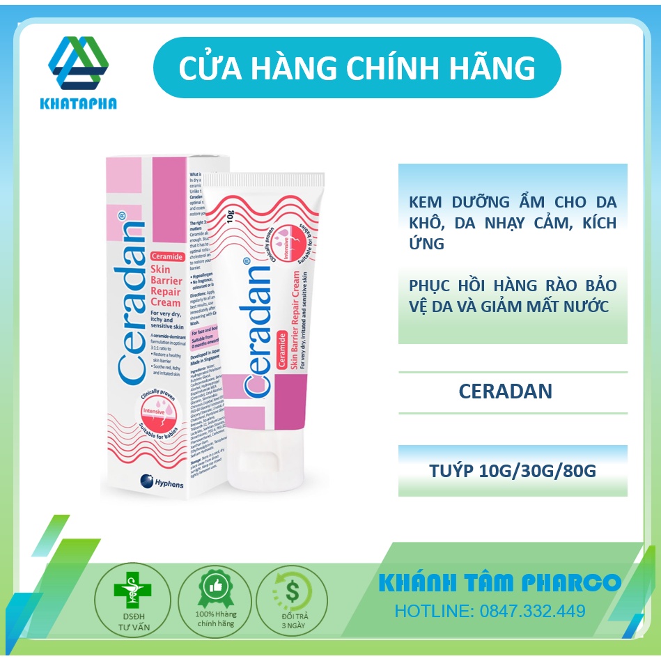 Kem Dưỡng Ẩm Cho Da Khô, Kích ứng Ceradan - Phục hồi hàng rào bảo vệ da