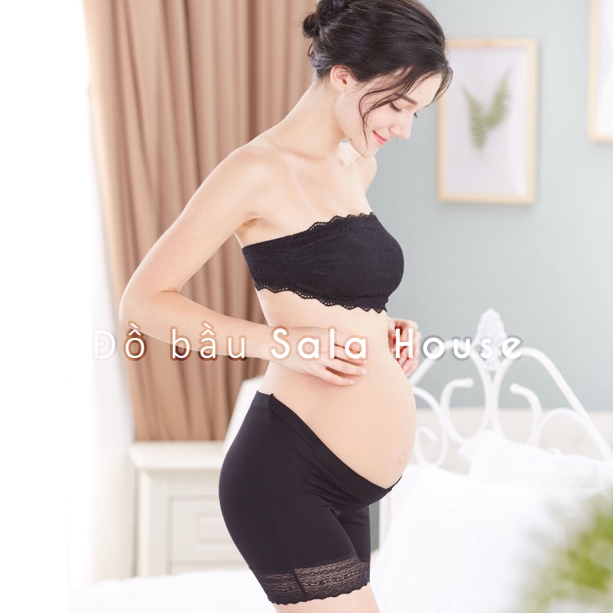 Quần váy bầu cạp chéo viền ren EnjoyPreg - Vải Modal Mềm mịn - Đáy rộng không cần mặc thêm quần lót - Đồ bầu SalaHouse