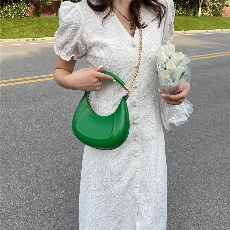 Túi Đeo Vai Thời Trang Mùa Hè 2022 Phối Dây Xích Sành Điệu Cho Nữ