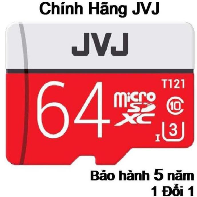 Thẻ nhớ 64G Pro JVJ U3 Class 10 – chuyên dụng cho CAMERA, BH 5 năm, 1 đổi 1