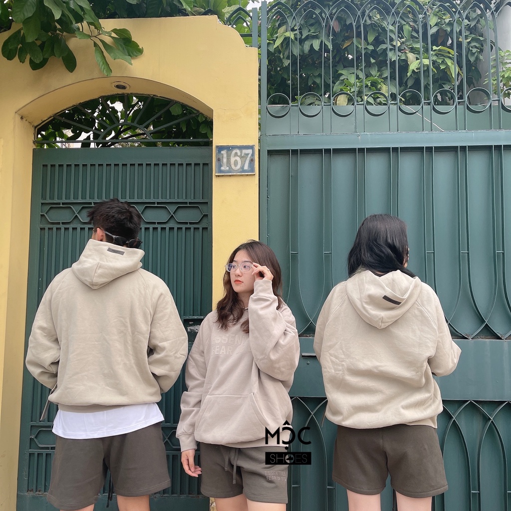 [CHÍNH HÃNG] Áo khoác Hoodie tay dài Fear Of God Essensial màu Xanh Khói Smoke Green SS22