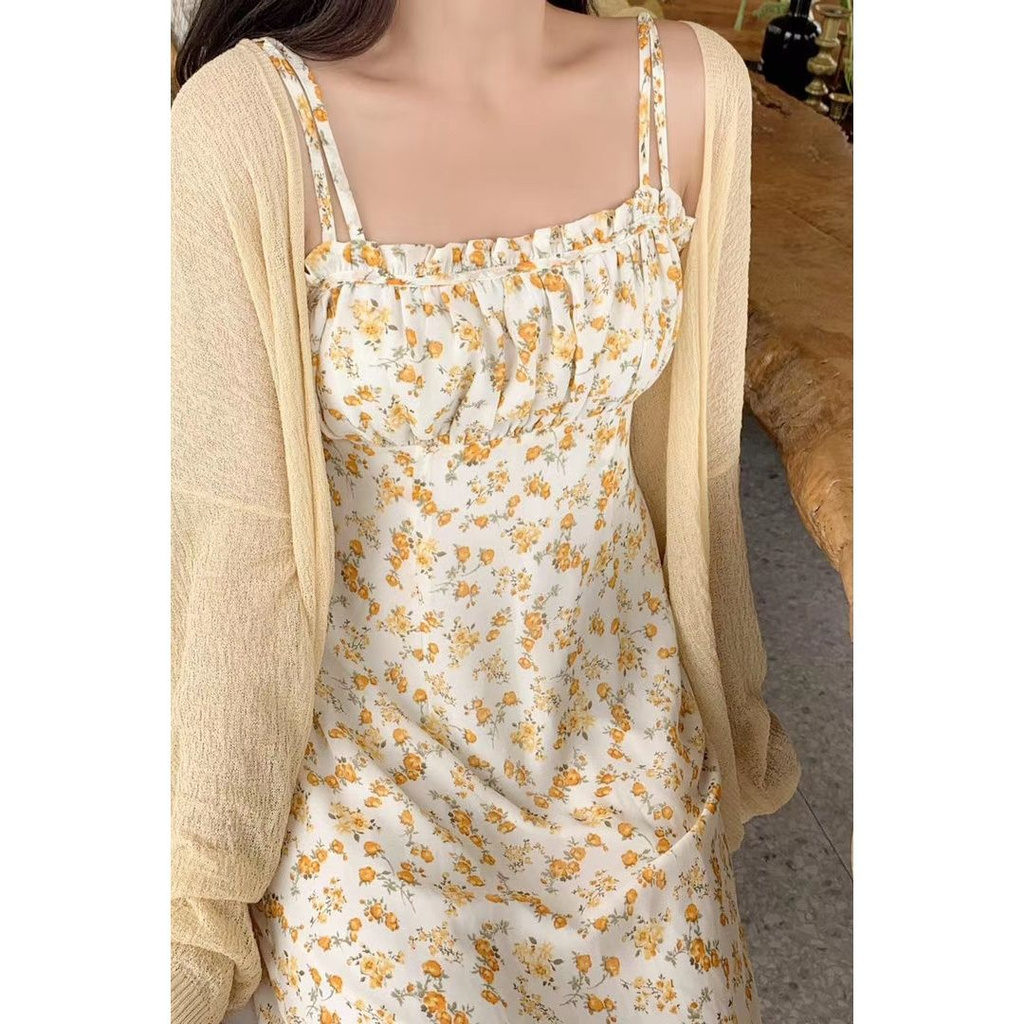 Đầm Hoa Hai Dây Eo Cao Duyên Dáng Thời Trang Mùa Hè 2021 | BigBuy360 - bigbuy360.vn