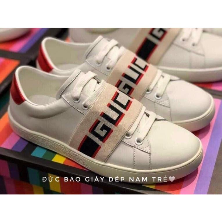 🍄 Giày thể thao nõõ giày lười slipon gucci chun ,gc trắng hàng siêu cấp full box )