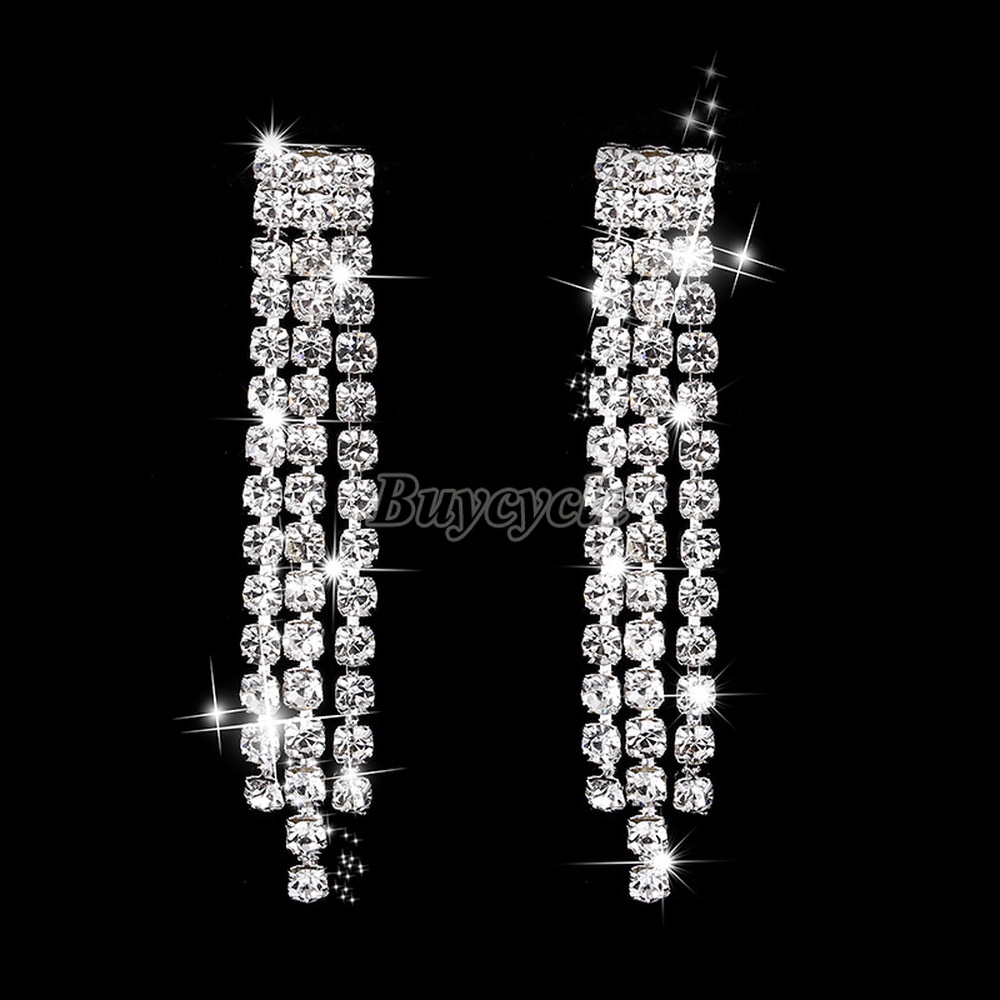 Set Vòng cổ Và Bông Tai Đính Đá Phong Cách Âu Mỹ